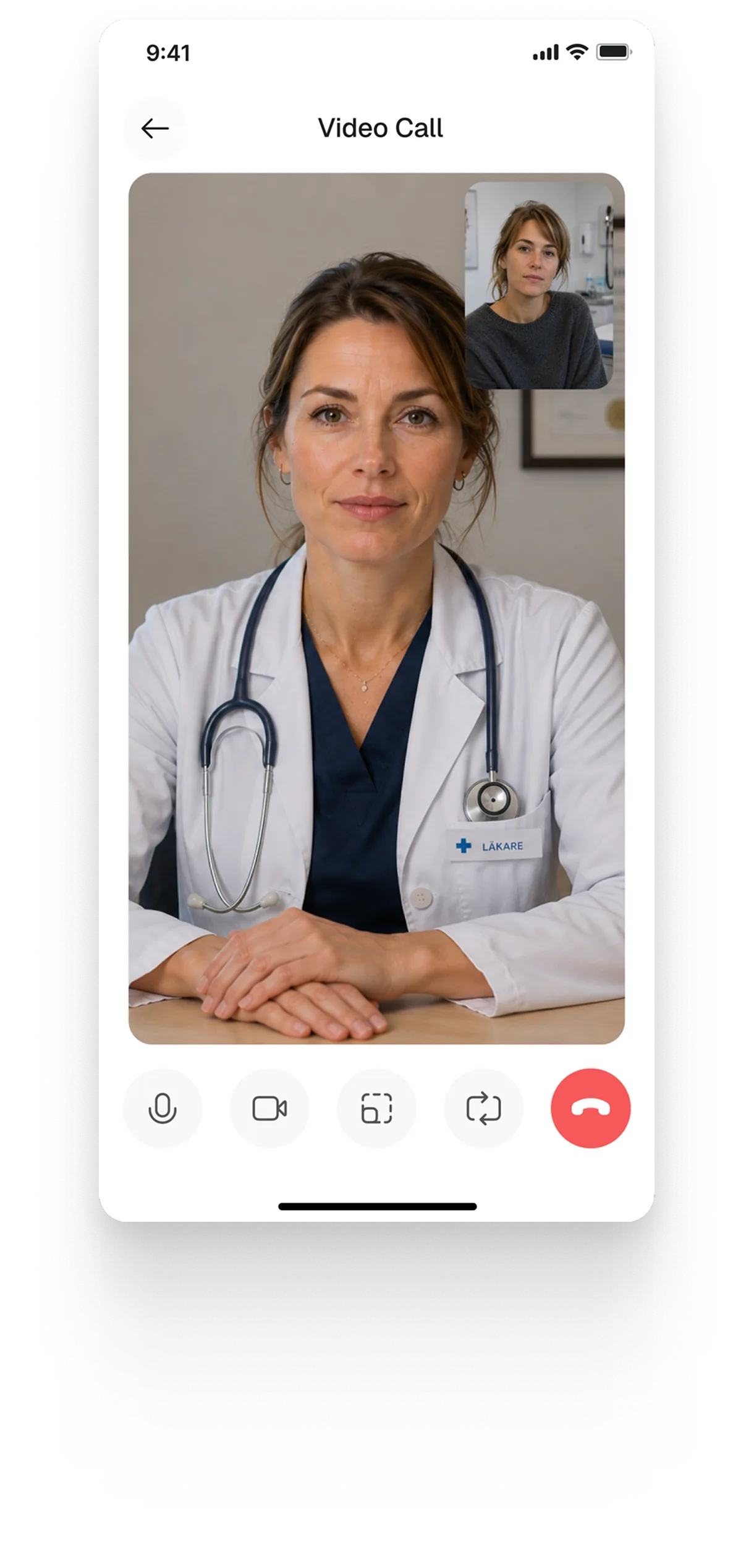 Clinvvo ongoing video call panel