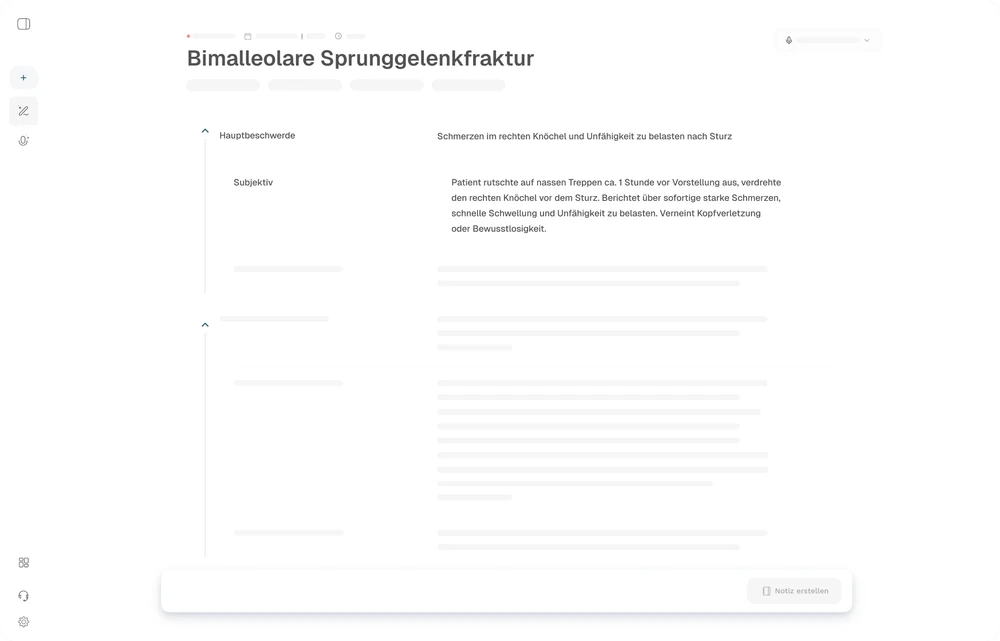 Structured orthopaedic clinical note generated by Clinvvo