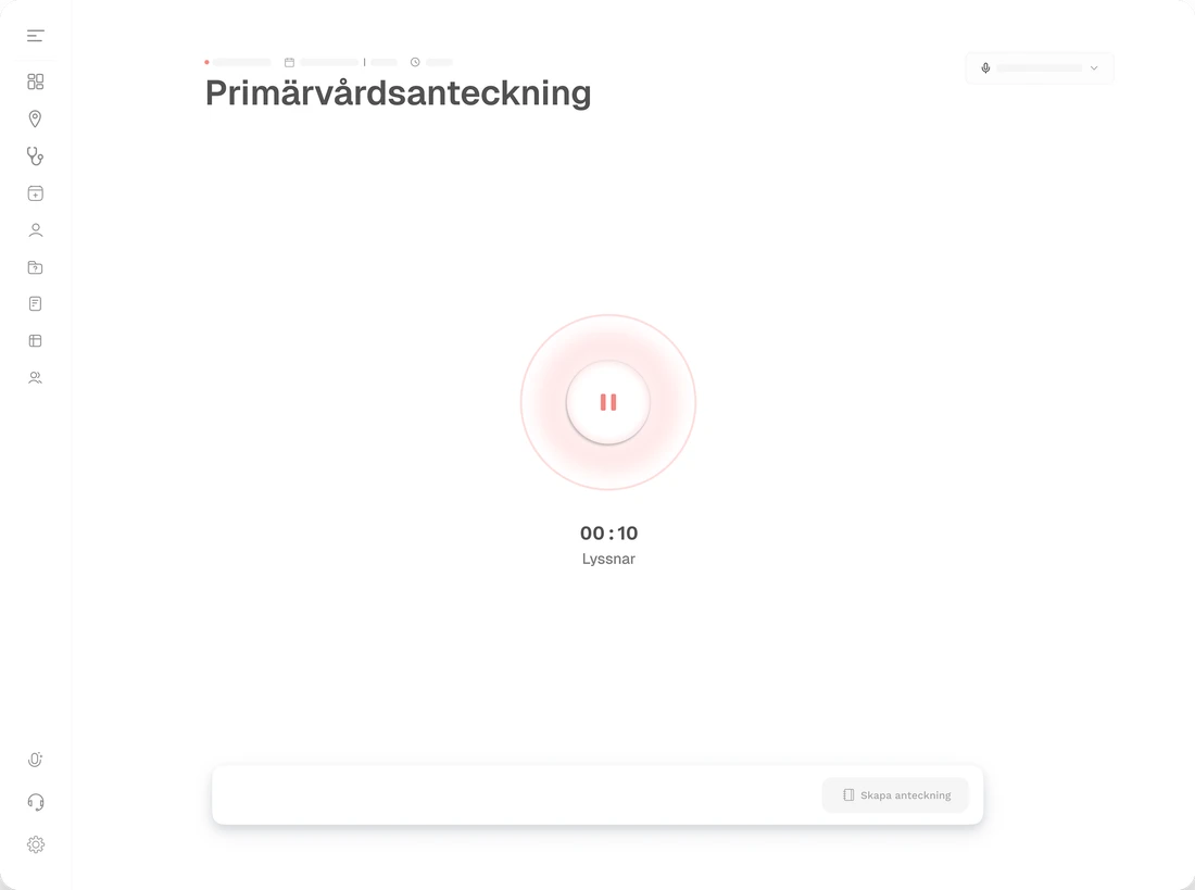 Clinvvo AI Scribe recording a consultation in real time