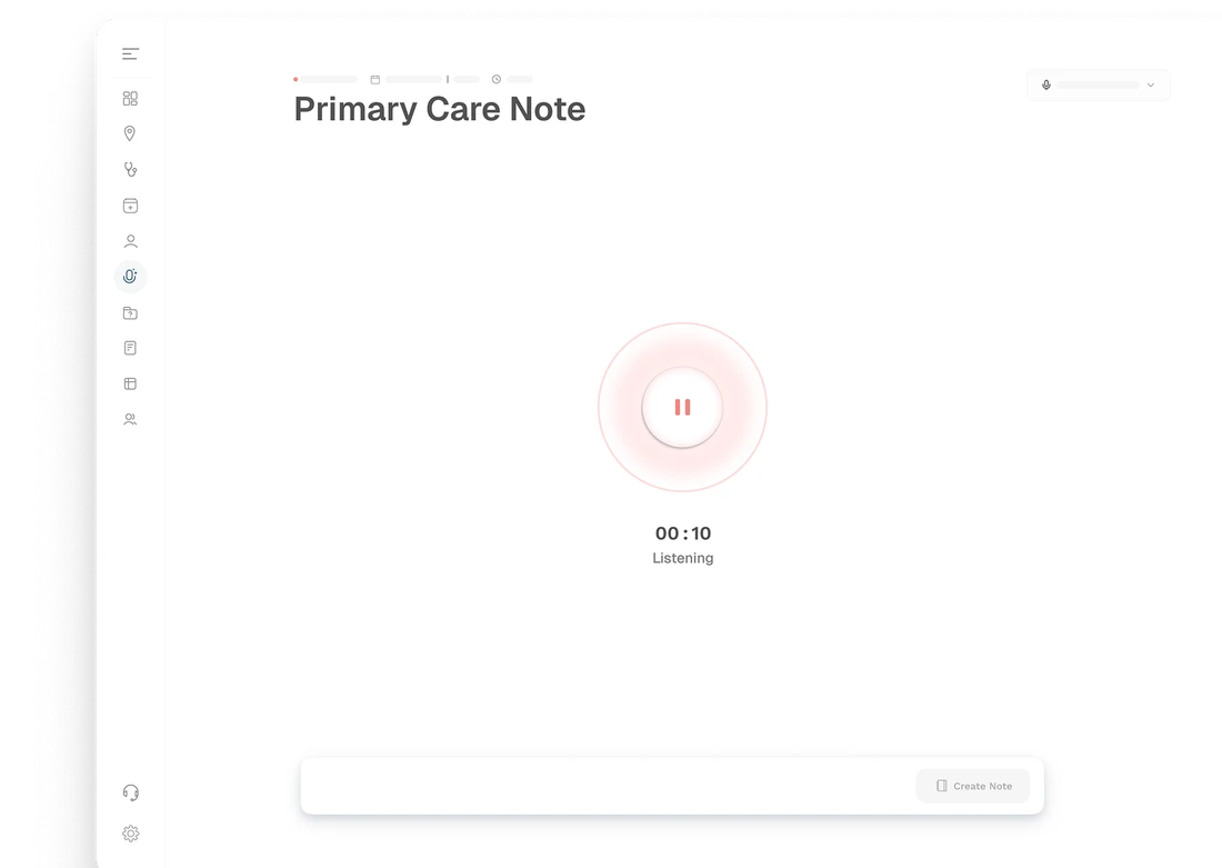 Clinvvo AI Scribe recording a consultation in real time