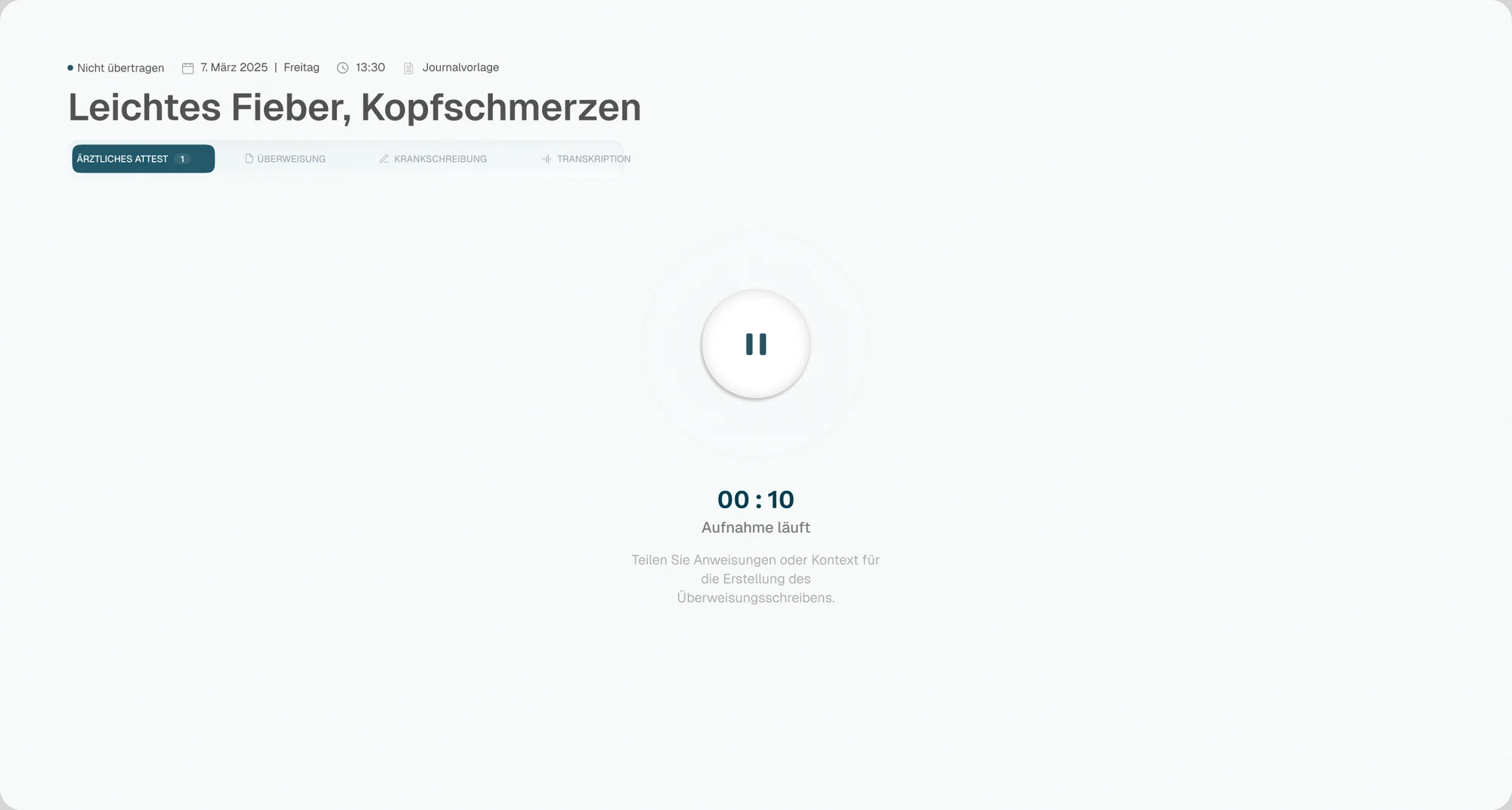 Clinvvo AI Scribe recording a primary care consultation