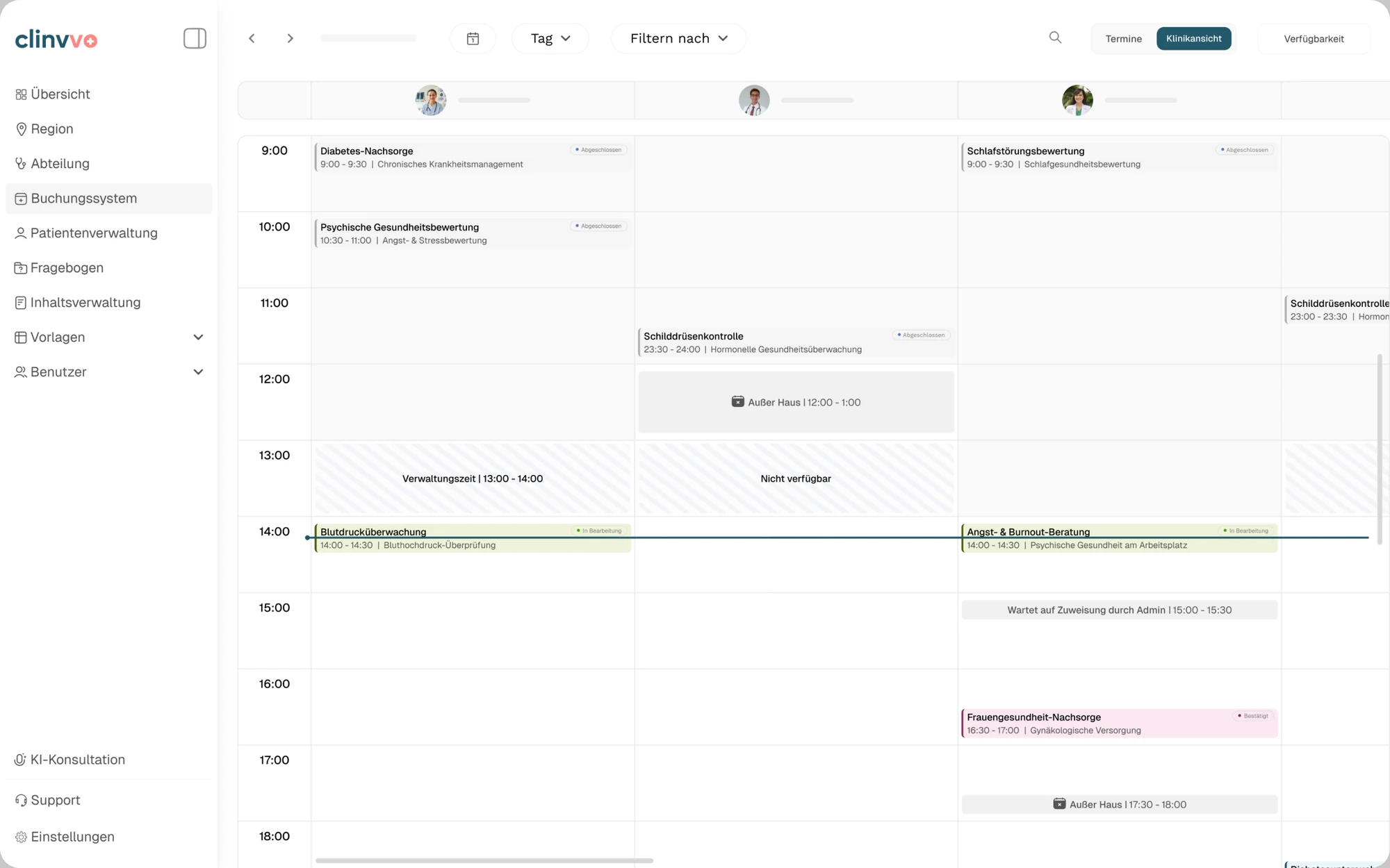Clinvvo booking system