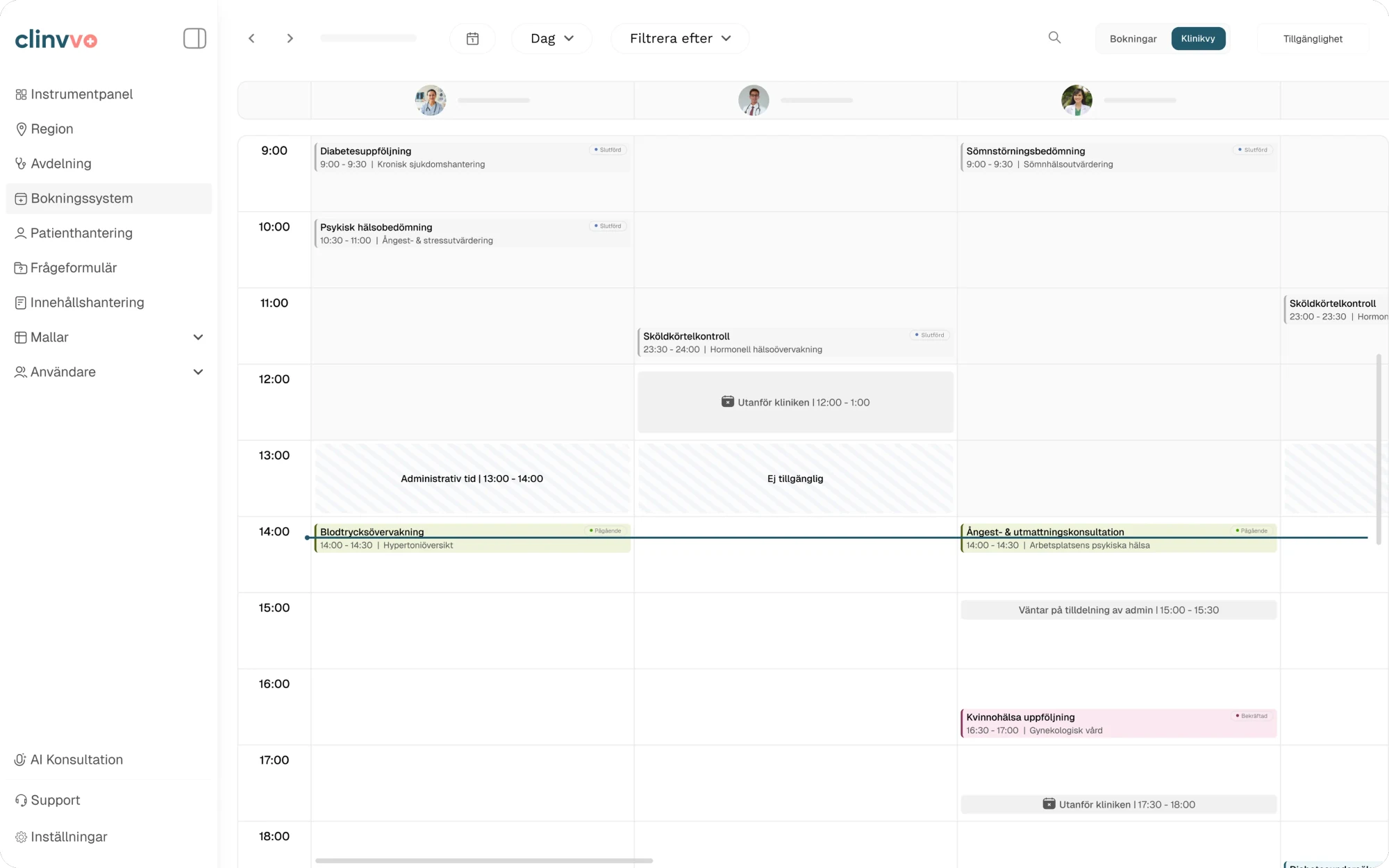 Clinvvo booking system