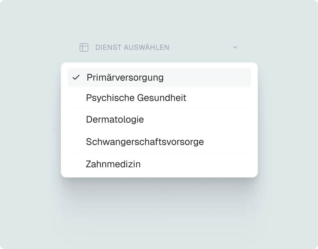 Servicespezifische Patientenformulare