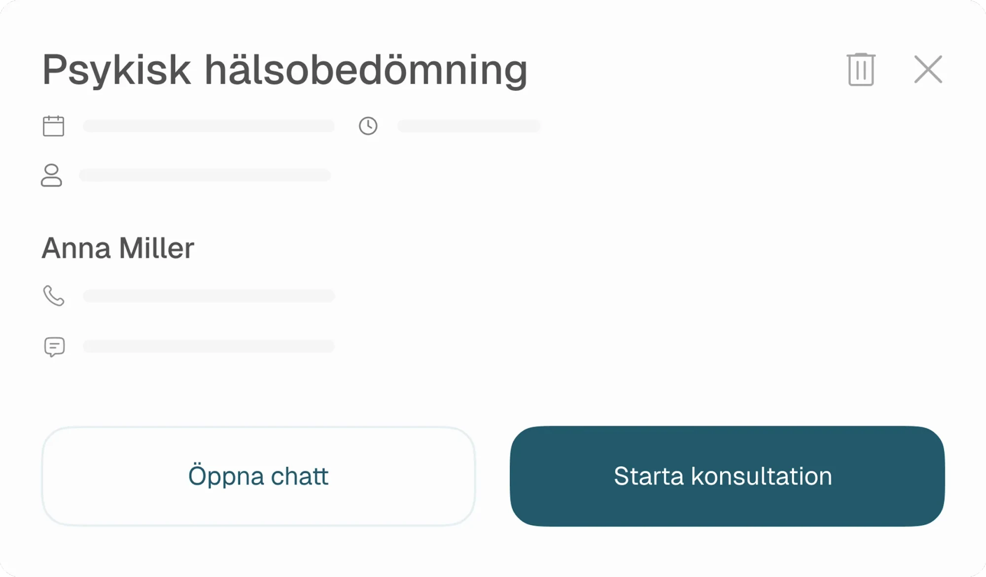 Clinvvo appointment details panel